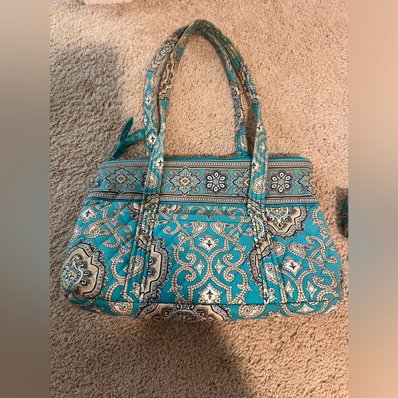 VERA BRADLEY 2 pc Totally Turq Small purse & Lipstick case - Picture 8 of 10